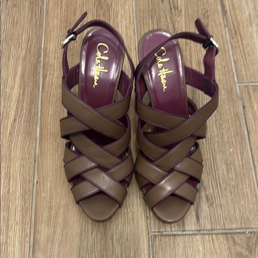 Cole Haan Brown Strappy Sandals Dressy Casual